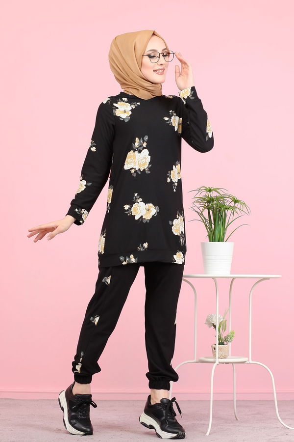 3074 BLUZ TAYT KOMBİN Siyah - 3074