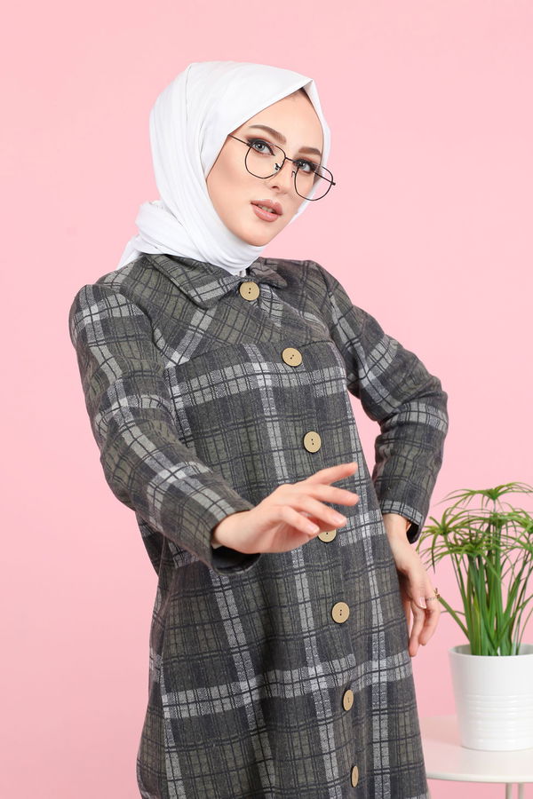 8439 JAKARLI ELBİSE Haki - 8439