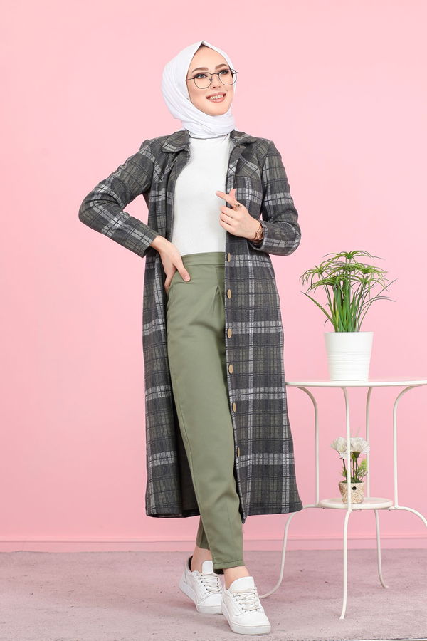 8439 JAKARLI ELBİSE Haki - 8439