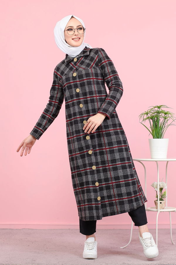 8439 JAKARLI ELBİSE Siyah - 8439 SİYAH
