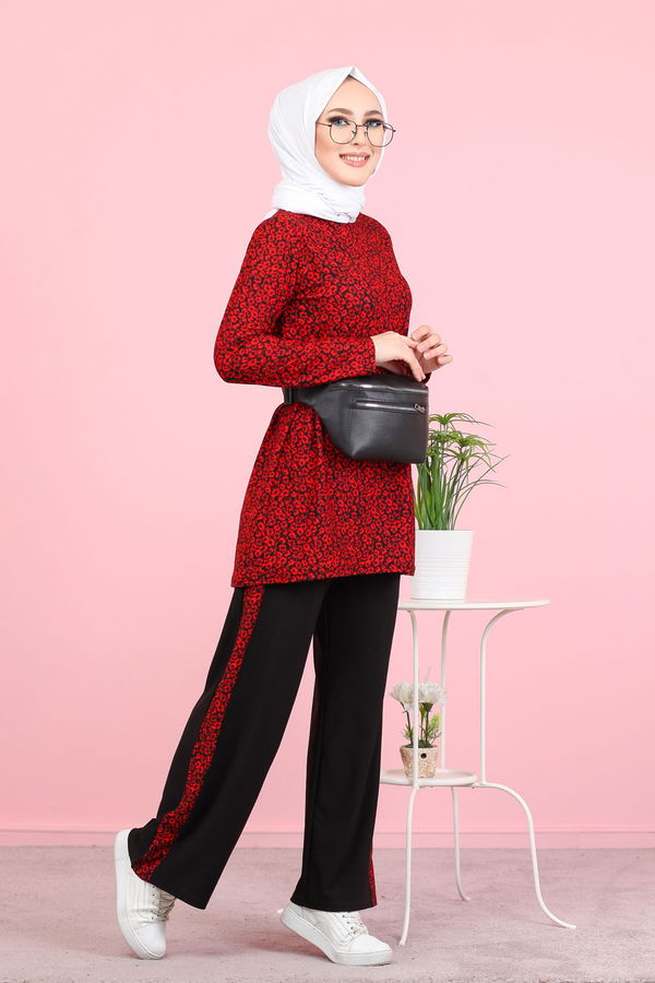 3073 TUNİK PANTOLON Kırmızı - 3073