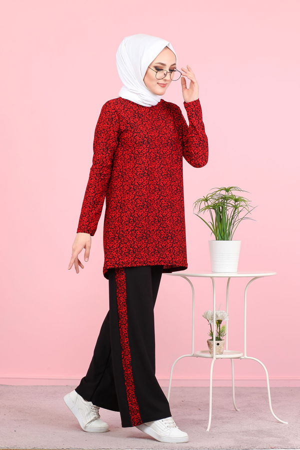 3073 TUNİK PANTOLON Kırmızı - 3073