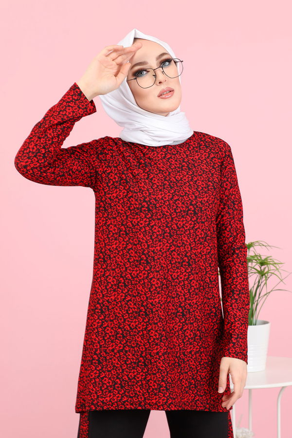 3073 TUNİK PANTOLON Kırmızı - 3073