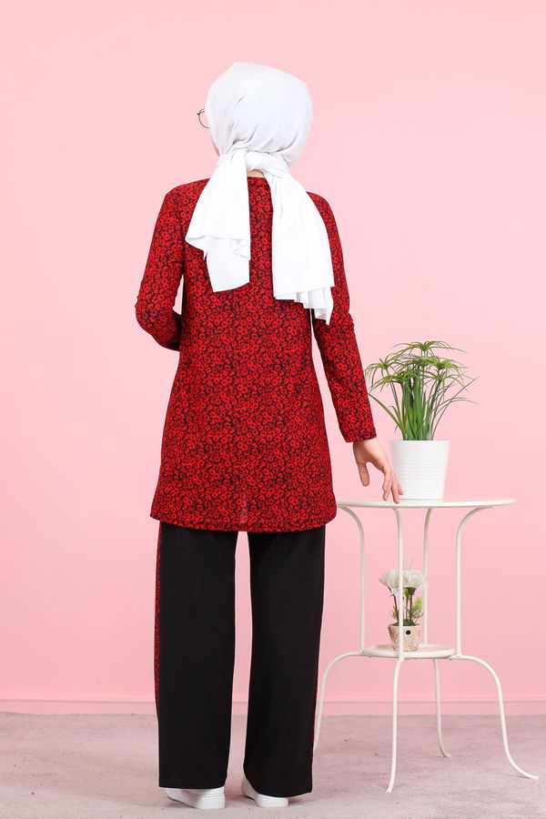 3073 TUNİK PANTOLON Kırmızı - 3073