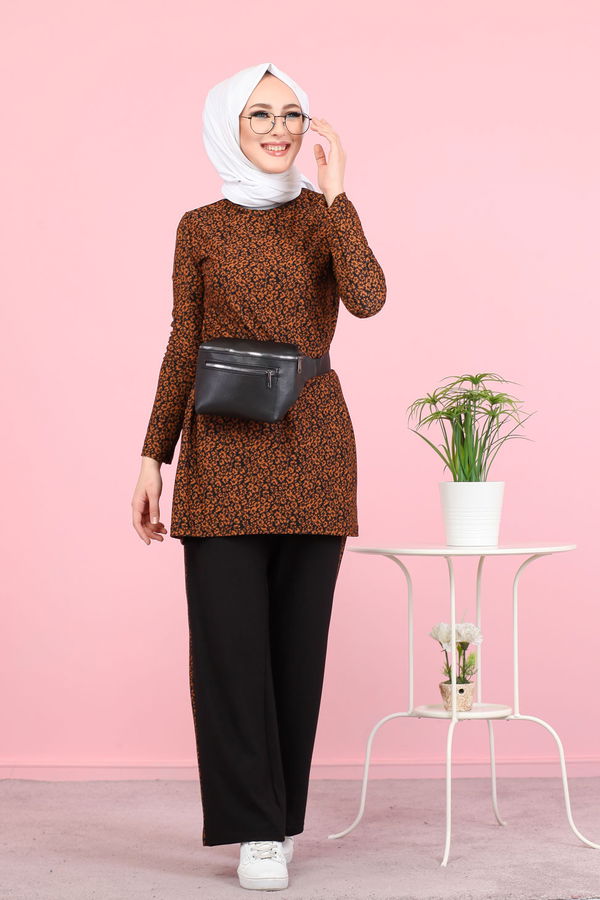 3073 TUNİK PANTOLON Taba - 3073