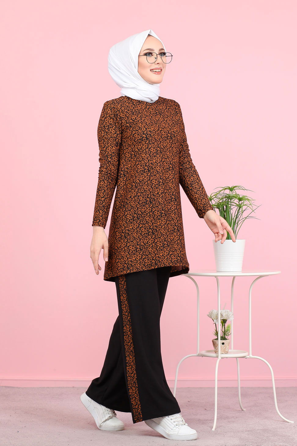 3073 TUNİK PANTOLON Taba - 3073