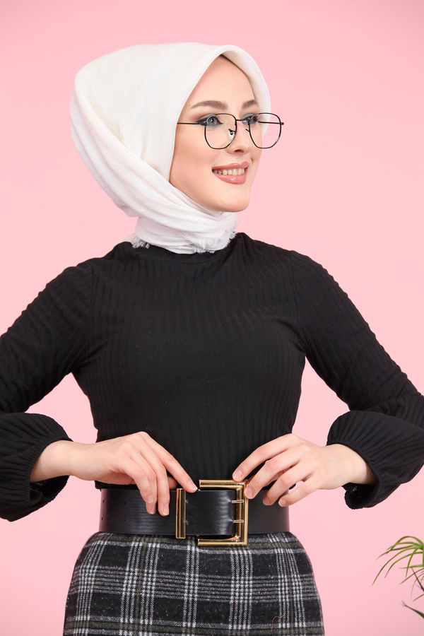 8334 BLUZ ETEK KOMBİN Siyah - 8334 SİYAH
