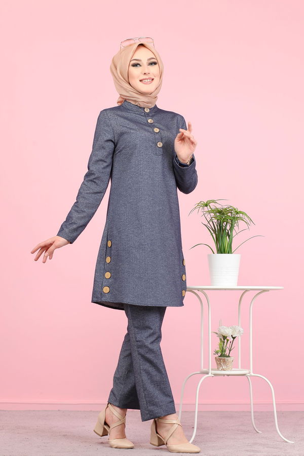 3014 Tunik Pantolon Antrasit - 3014