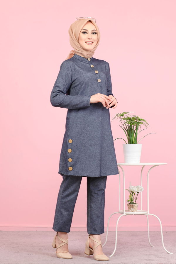 3014 Tunik Pantolon Antrasit - 3014