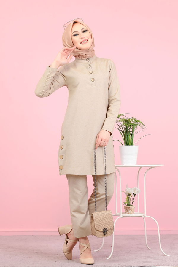 3014 Tunik Pantolon Vizon - 3014 VİZON