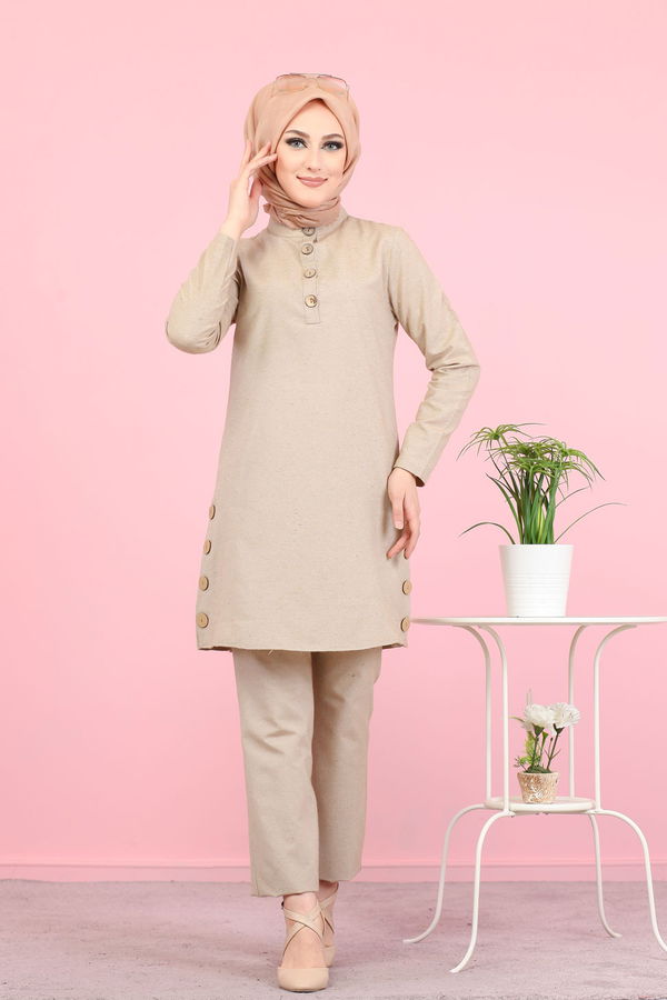 3014 Tunik Pantolon Vizon - 3014 VİZON
