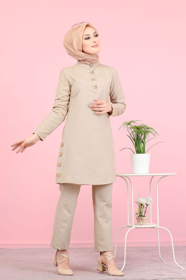 3014 Tunik Pantolon Vizon - 3014 VİZON
