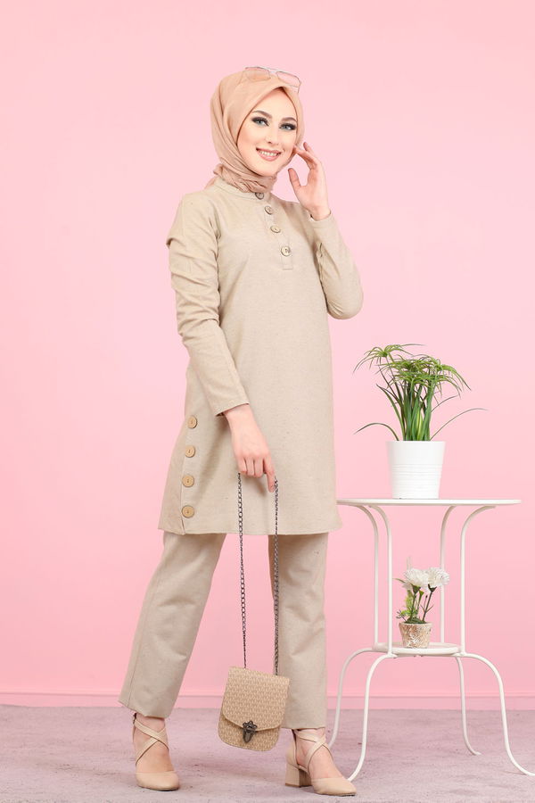 3014 Tunik Pantolon Vizon - 3014 VİZON