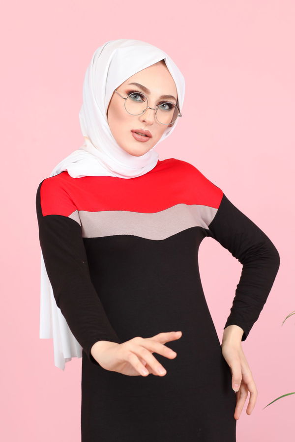 3081 GARNİLİ TUNİK Kırmızı - 3081