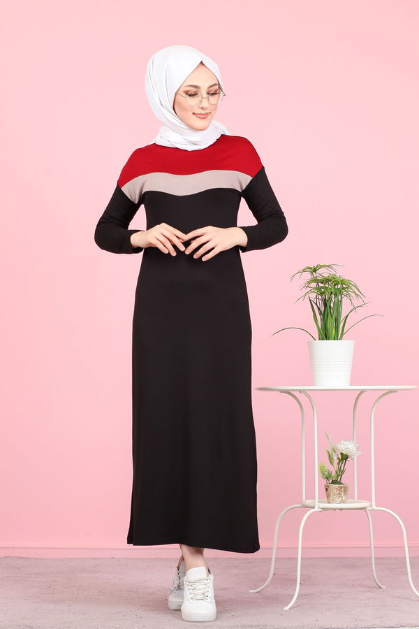 3081 GARNİLİ TUNİK Bordo - 3081