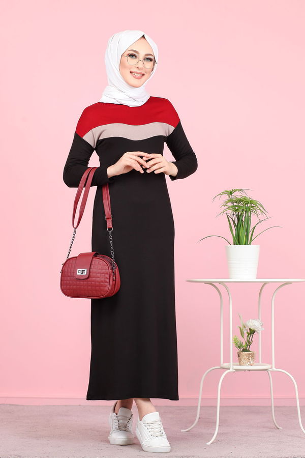 3081 GARNİLİ TUNİK Bordo - 3081
