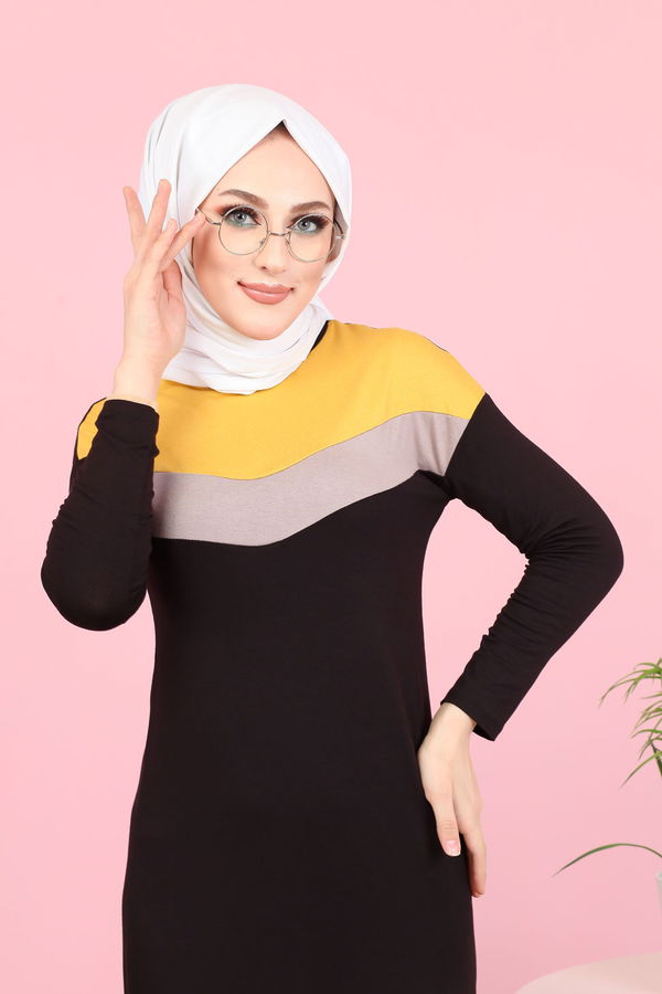 3081 GARNİLİ TUNİK Sarı - 3081 Sarı