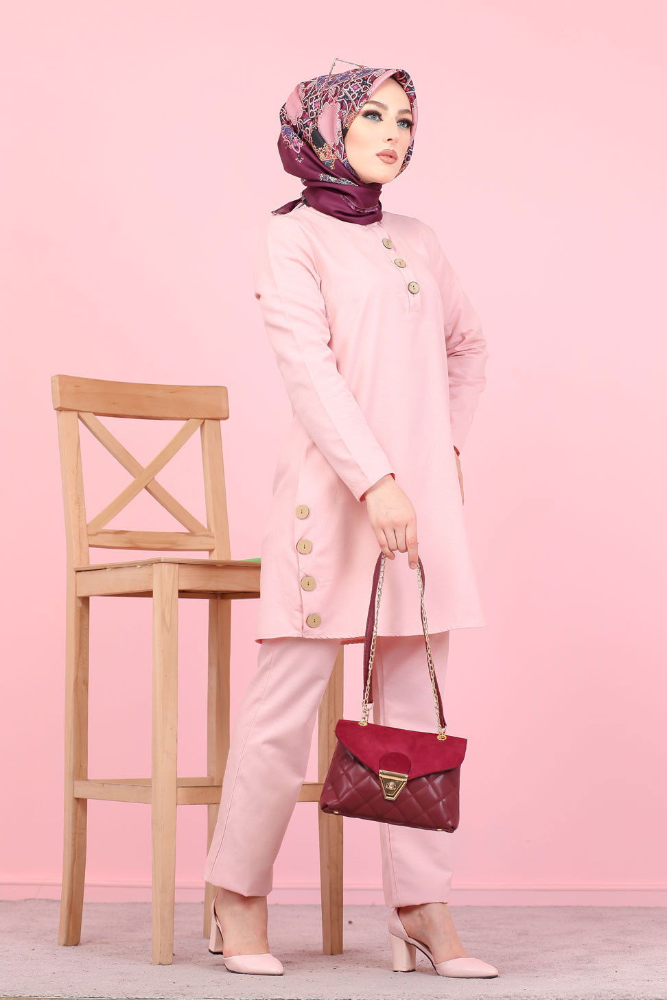 Tunik Pantolon Pembe - 8432