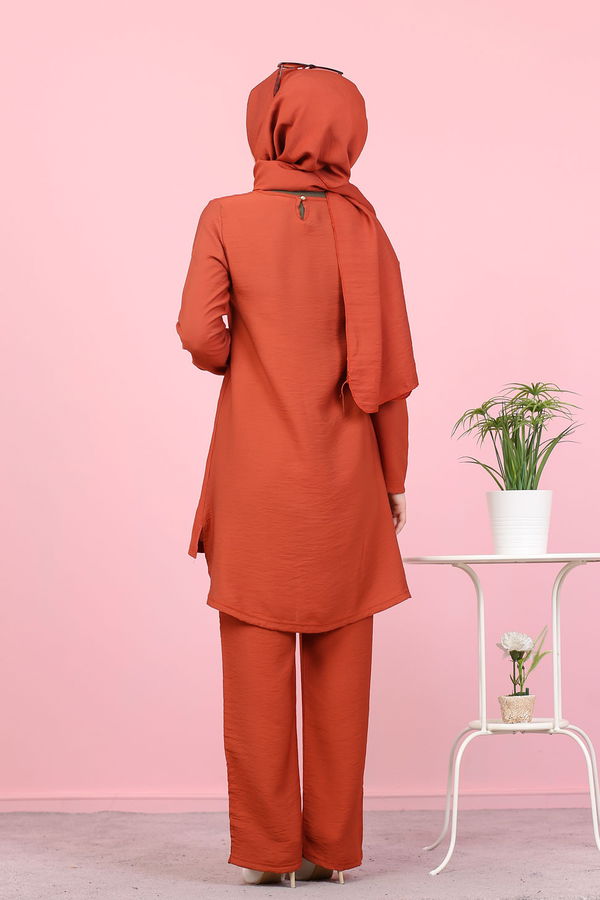 3030 TUNIK PANTOLON ŞAL Kiremit - 3030