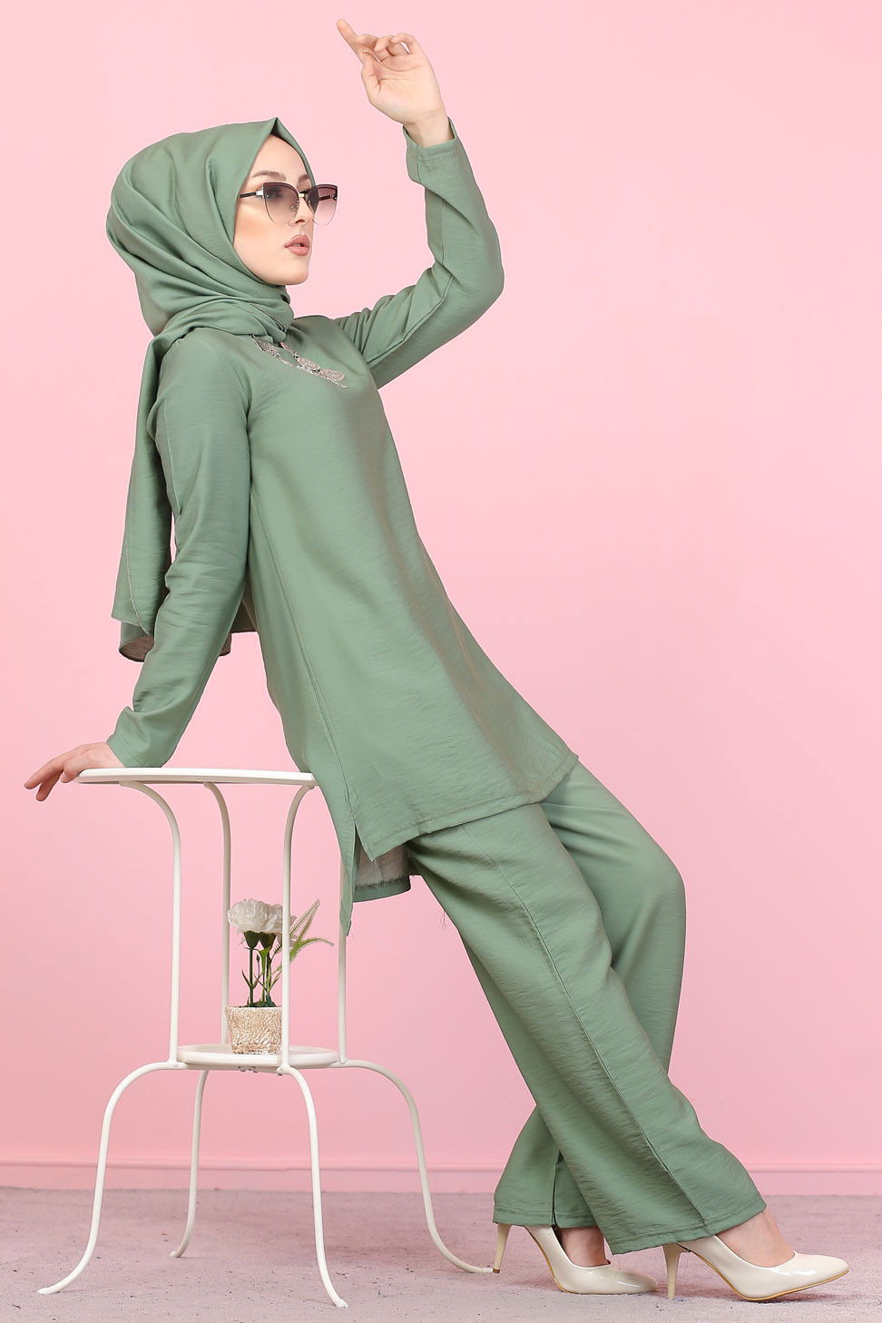 3030 TUNIK PANTOLON ŞAL Haki - 3030 HAKİ