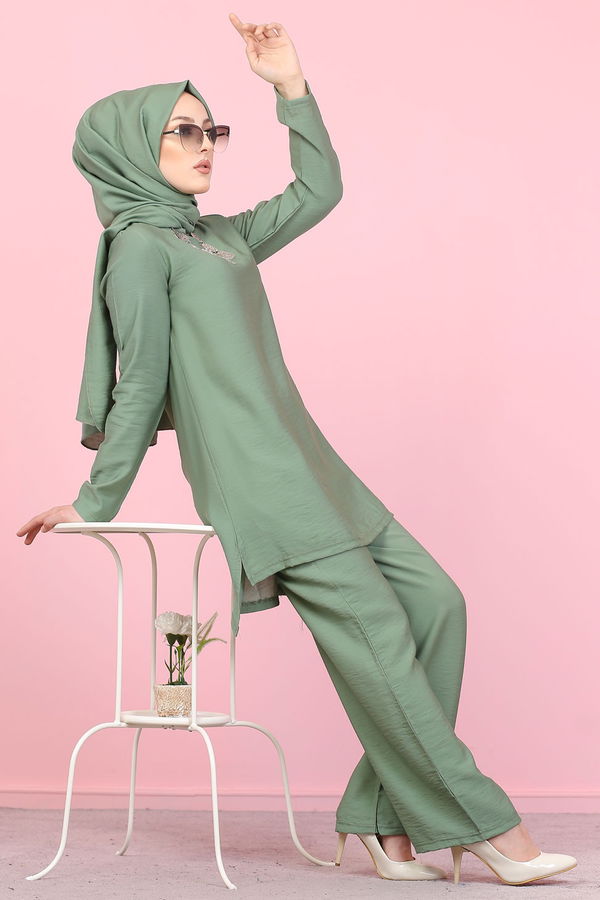 3030 TUNIK PANTOLON ŞAL Haki - 3030 HAKİ