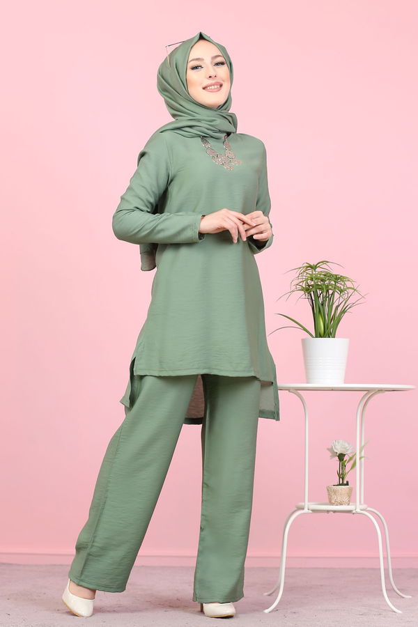 3030 TUNIK PANTOLON ŞAL Haki - 3030 HAKİ