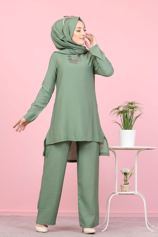 3030 TUNIK PANTOLON ŞAL Haki - 3030 HAKİ