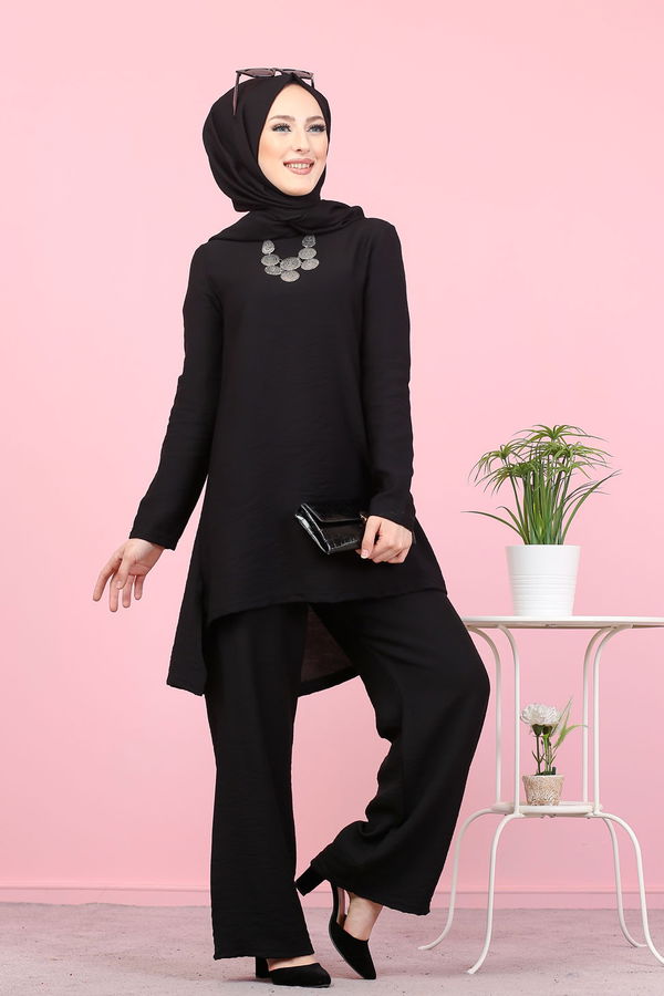 3030 TUNIK PANTOLON ŞAL Siyah - 3030