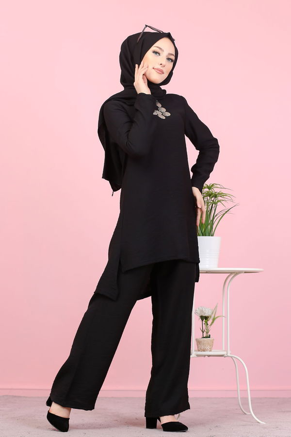 3030 TUNIK PANTOLON ŞAL Siyah - 3030