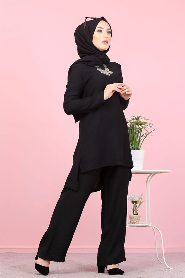 3030 TUNIK PANTOLON ŞAL Siyah - 3030