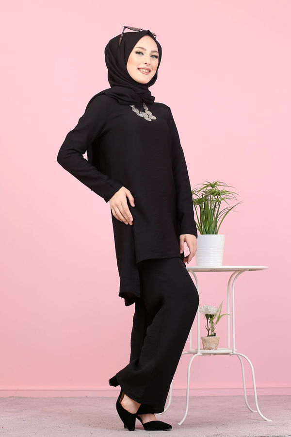 3030 TUNIK PANTOLON ŞAL Siyah - 3030
