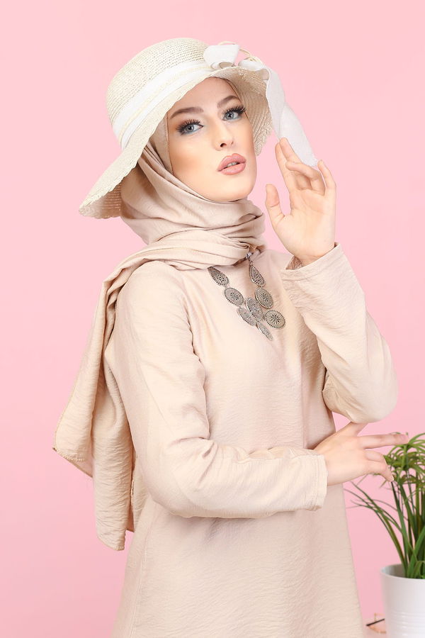 3030 TUNIK PANTOLON ŞAL Vizon - 3030