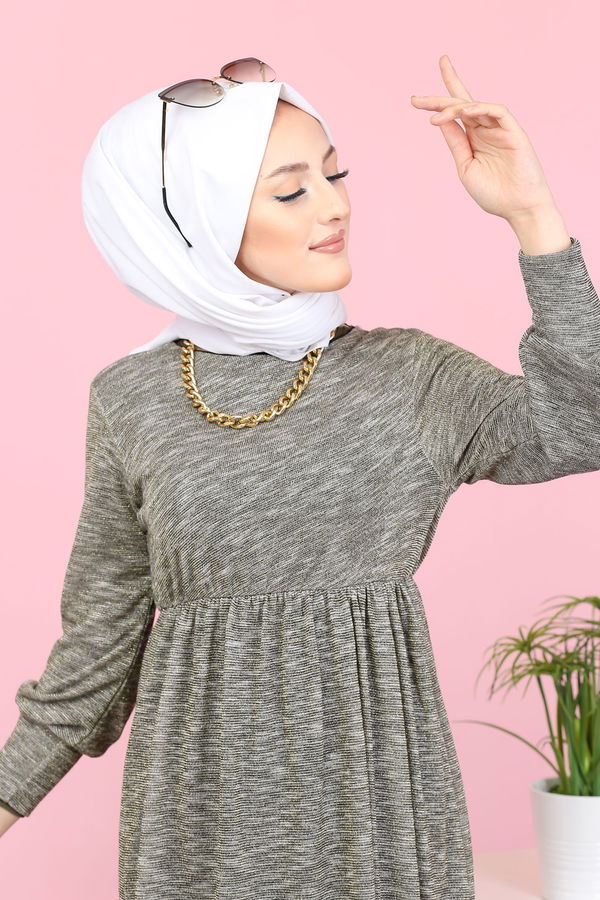8390 SİMLİ ELBİSE Siyah - 8390