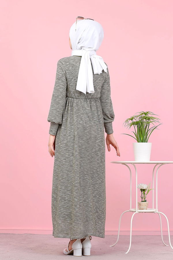 8390 SİMLİ ELBİSE Siyah - 8390