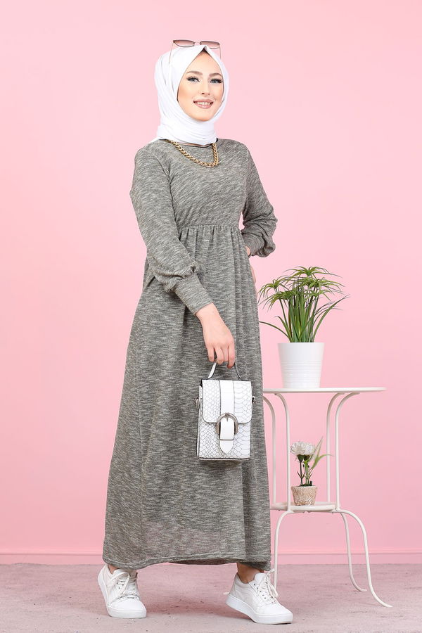 8390 SİMLİ ELBİSE Siyah - 8390
