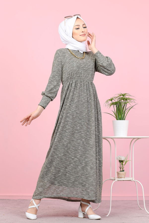 8390 SİMLİ ELBİSE Siyah - 8390