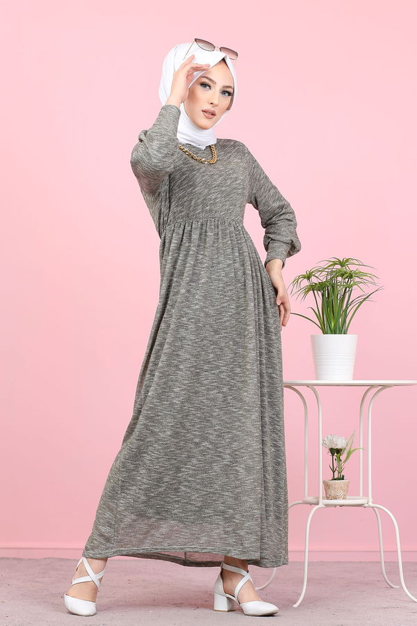 8390 SİMLİ ELBİSE Siyah - 8390