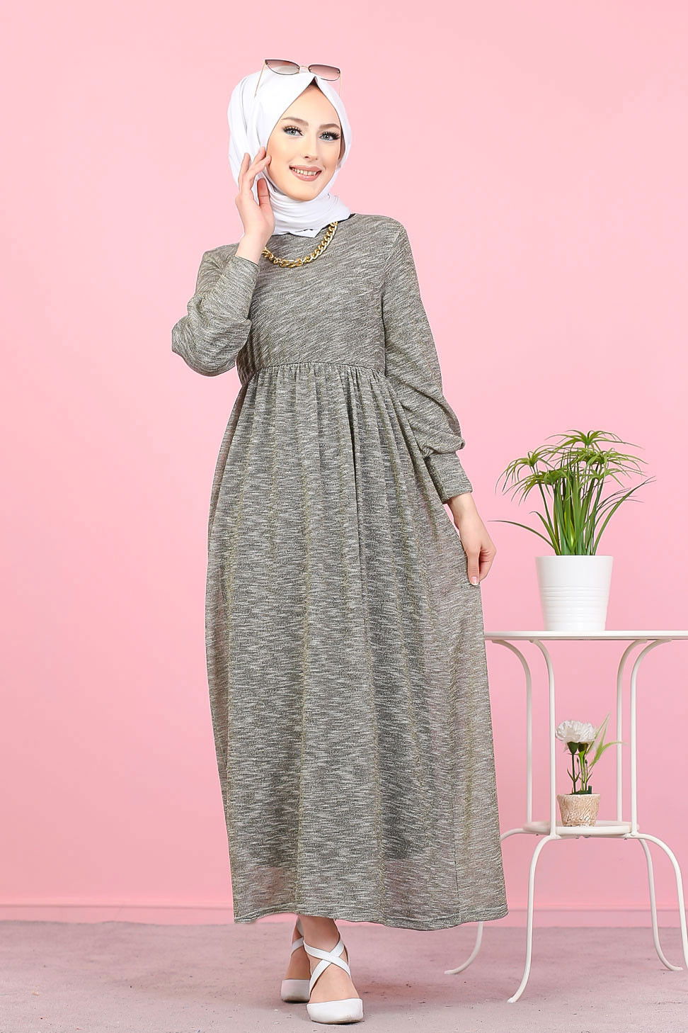8390 SİMLİ ELBİSE Siyah - 8390