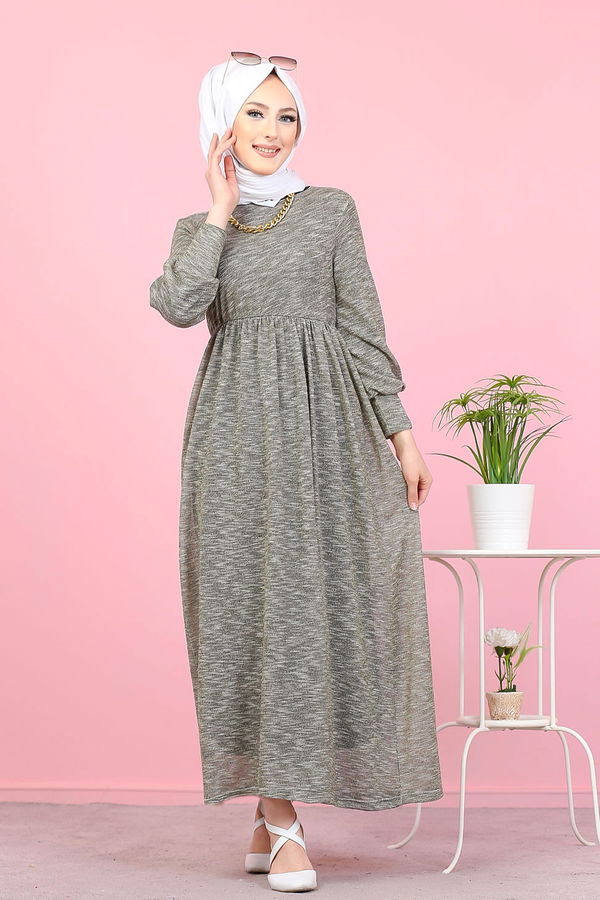8390 SİMLİ ELBİSE Siyah - 8390