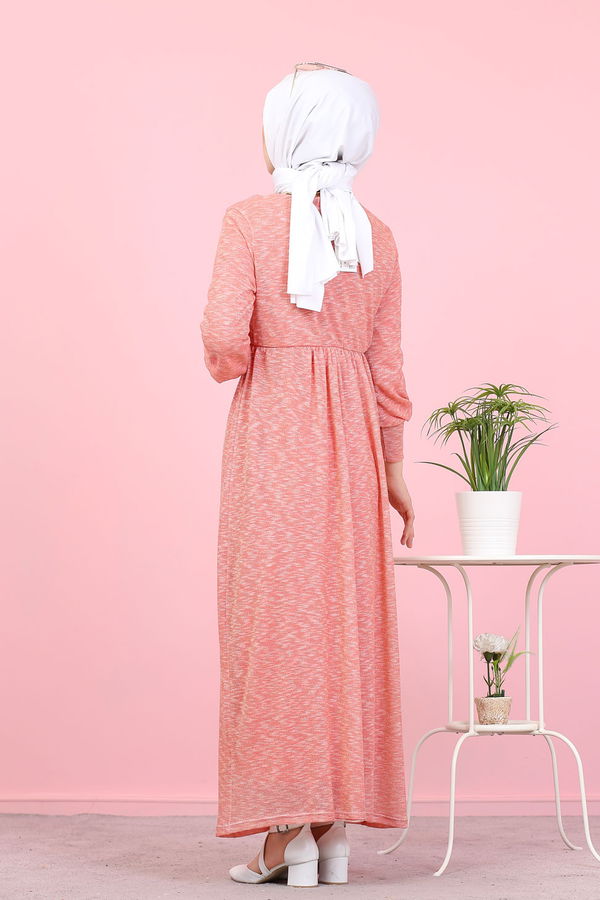 8390 SİMLİ ELBİSE Pembe - 8390