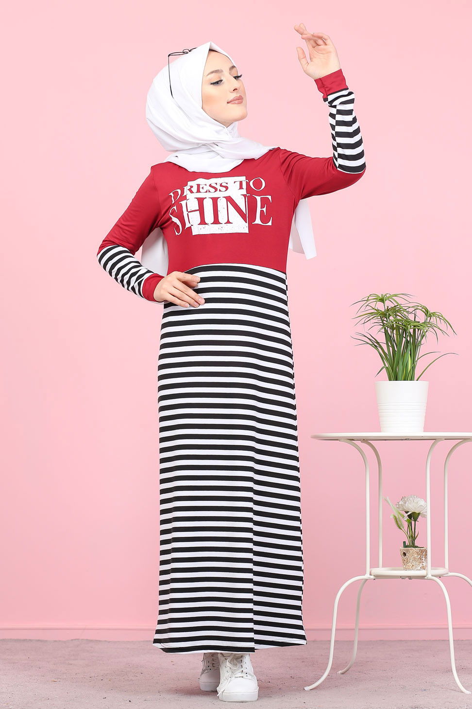 5263 ELBISE Bordo - 5263