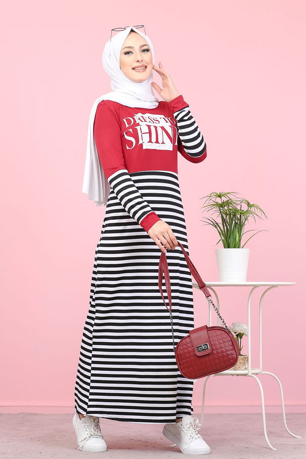 5263 ELBISE Bordo - 5263