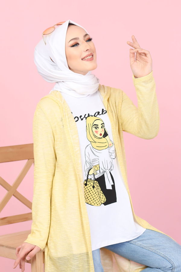 3047 HIRKA TUNİK KOMBİN Sarı - 3047