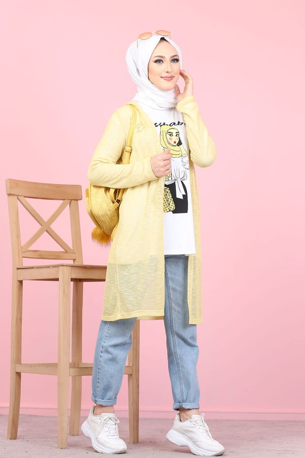 3047 HIRKA TUNİK KOMBİN Sarı - 3047