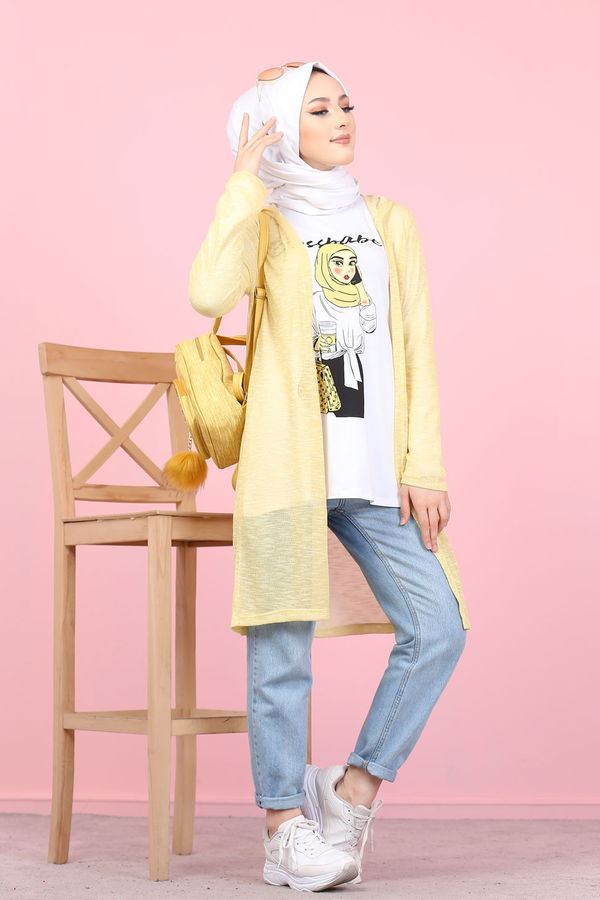 3047 HIRKA TUNİK KOMBİN Sarı - 3047