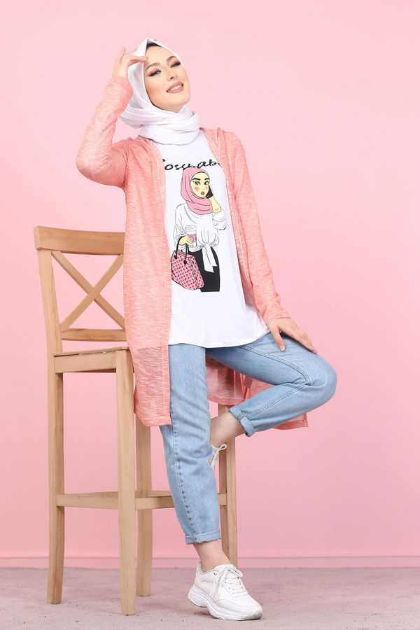 3047 HIRKA TUNİK KOMBİN Pembe - 3047
