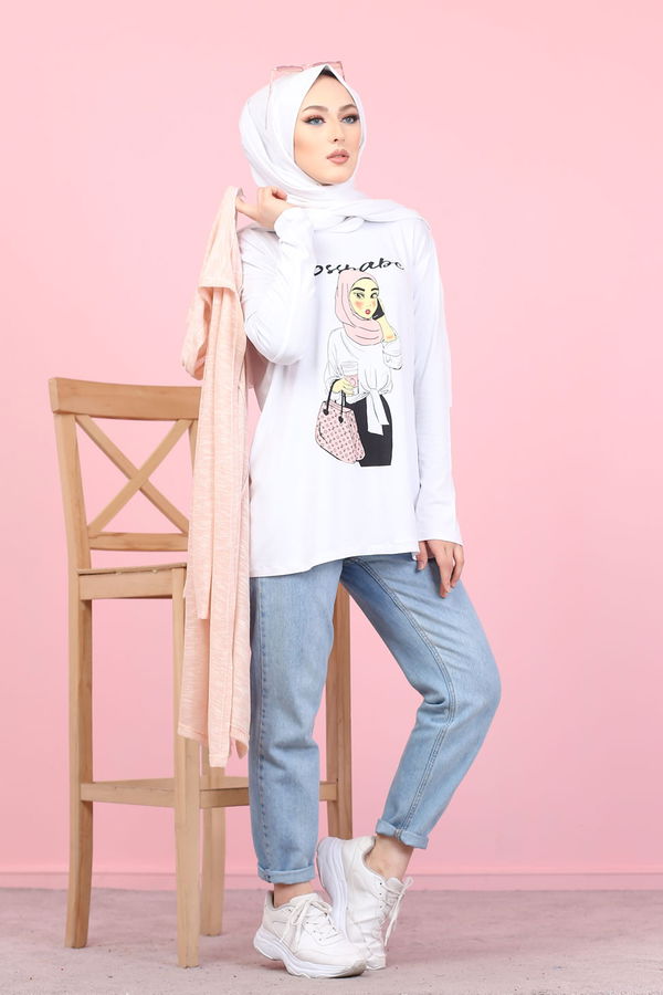 3047 HIRKA TUNİK KOMBİN Pembe - 3047