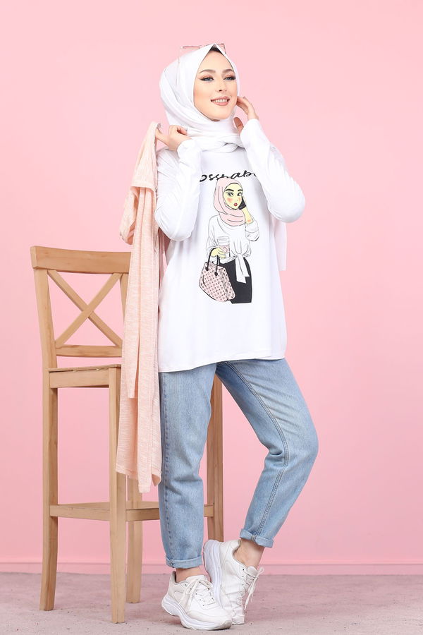 3047 HIRKA TUNİK KOMBİN Pembe - 3047