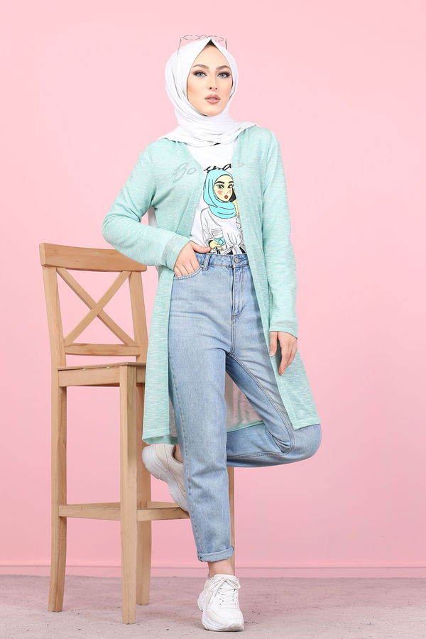 3047 HIRKA TUNİK KOMBİN Yeşil - 3047