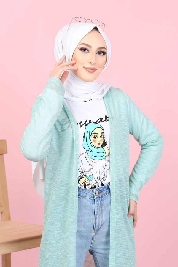 3047 HIRKA TUNİK KOMBİN Yeşil - 3047
